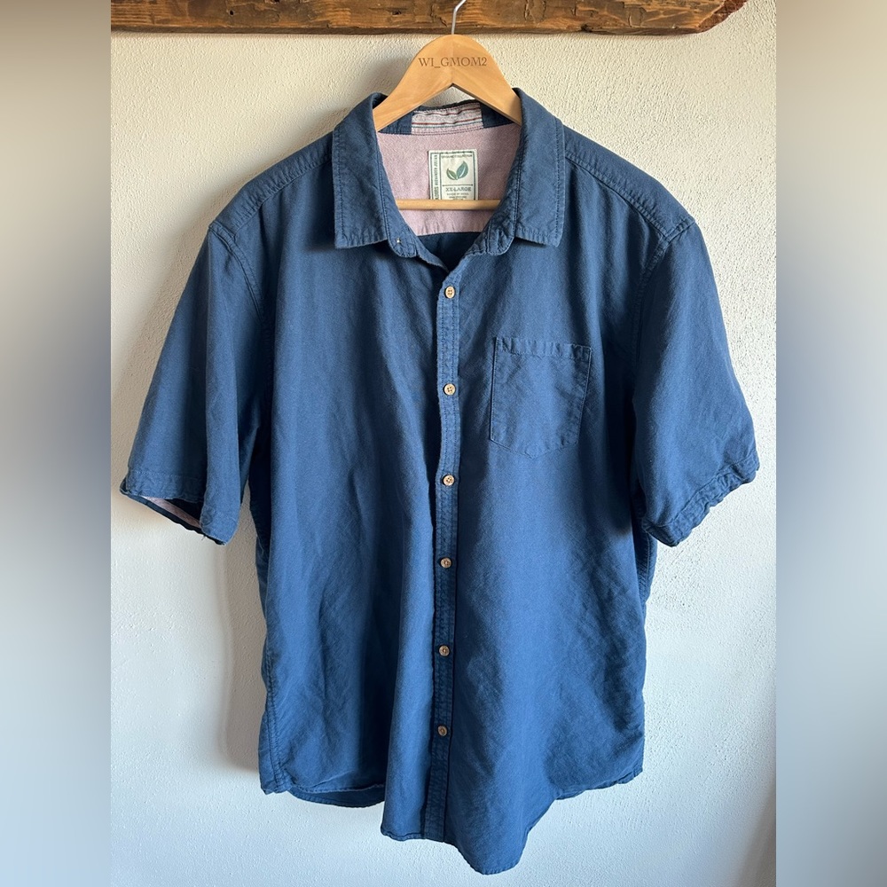 Colours Alexander Julian Button Down‎ Shirt Mens 2XL Short Sleeve Pocket Organic